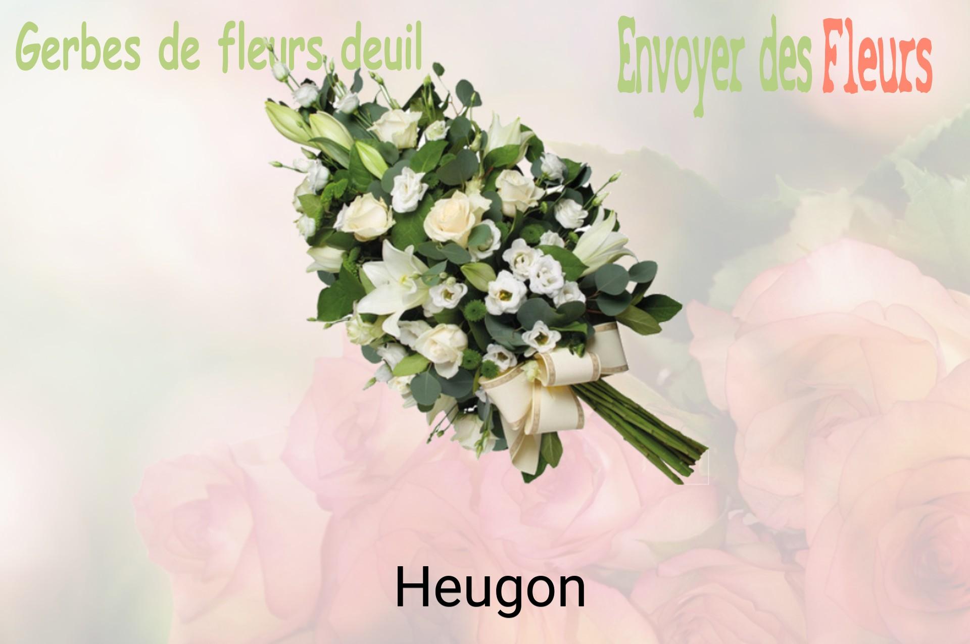 Gerbe de fleurs de deuil livrée à Heugon
